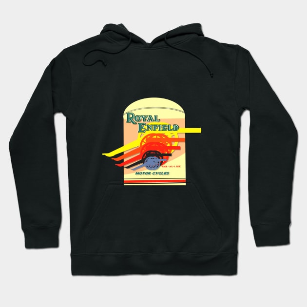 Retro Royal Enfield Motorcycles Design by MotorManiac Hoodie by MotorManiac